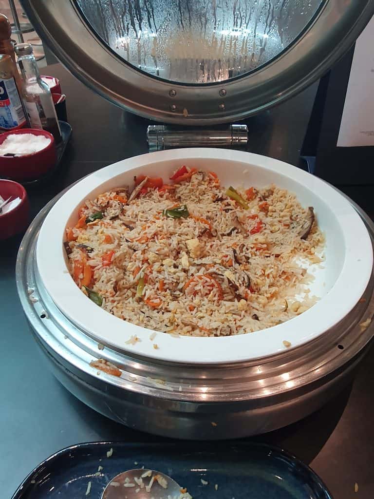 Qantas Business Lounge Melbourne Domestic Food and Nutrition Review (updated 2024) - Qantas Business Lounge Melbourne domestic Fried rice - Qantas Business Class Lounge Melbourne (Domestic)