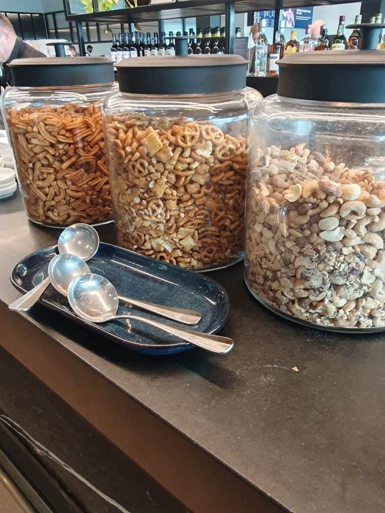 Qantas Business Lounge Melbourne Domestic Food and Nutrition Review (updated 2024) - Qantas Business Lounge Melbourne domestic Bar snacks - Qantas Business Class Lounge Melbourne (Domestic)
