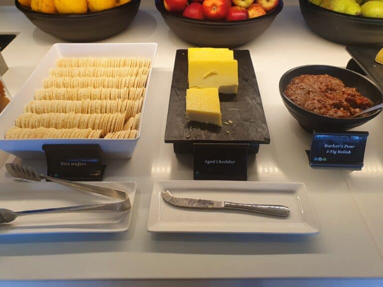 Cheese in Air NZ lounge in Auckland
