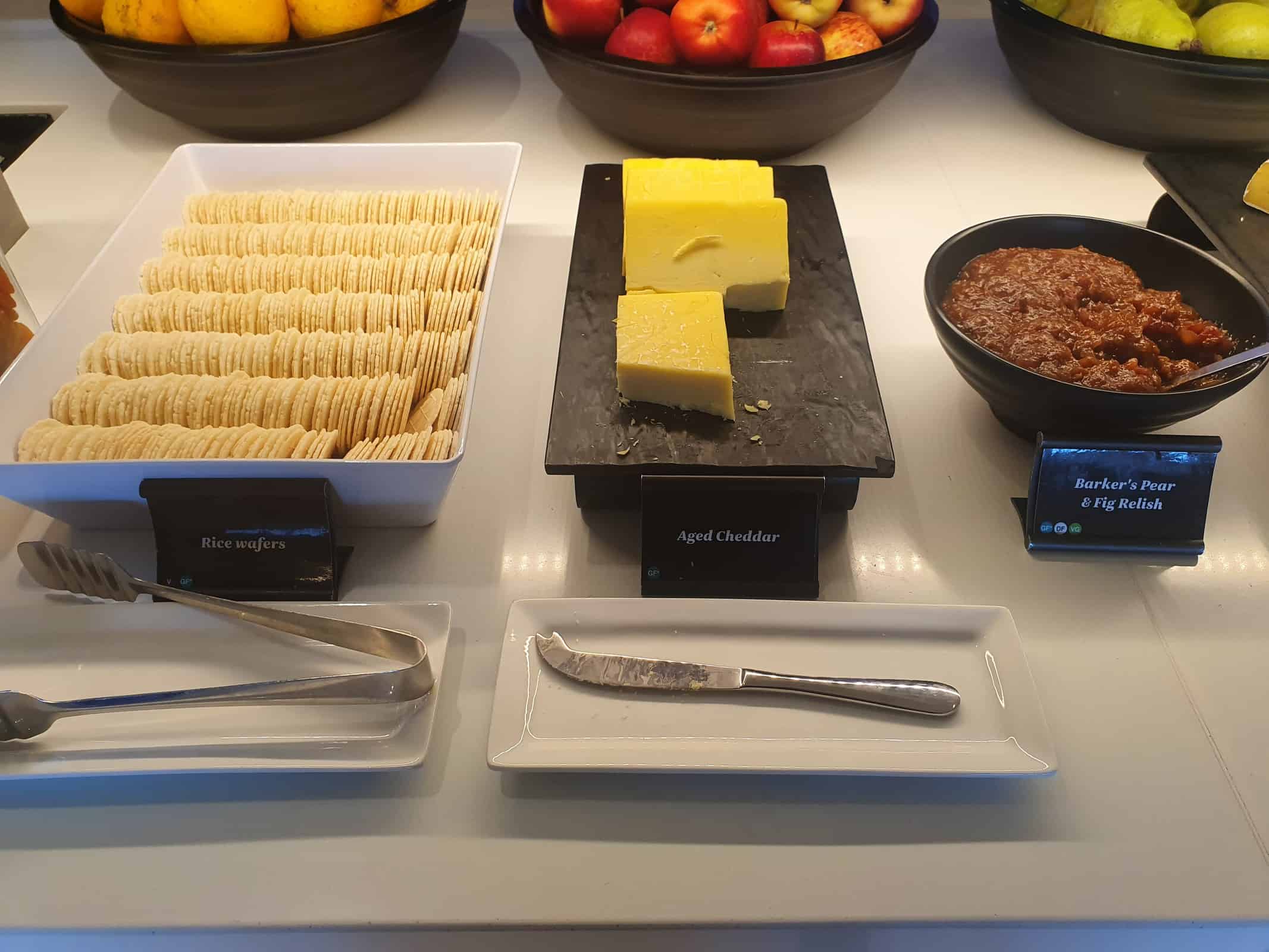 Cheese in Air NZ lounge in Auckland