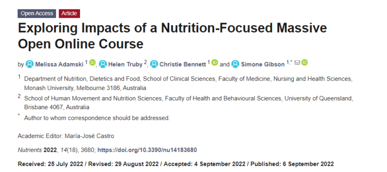 nutrition research by melissa adamski