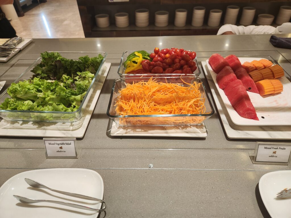 Thai Airways Business Class Lounge salad