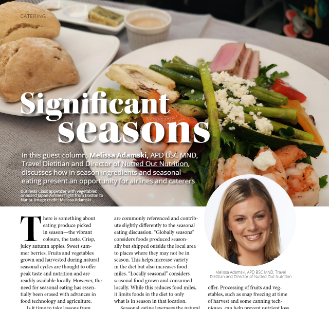 Industry article: Seasonal eating and seasonal foods for airlines and caterers - seasonal eating Seasonal eating and seasonal foods for airline industry