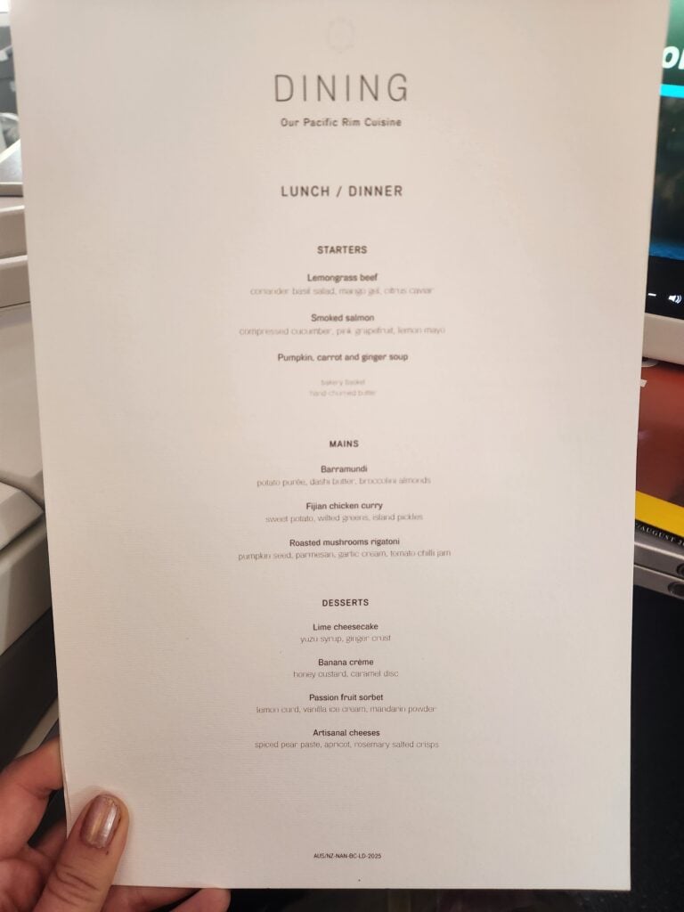 Fiji Airways Business Class Food Review - Melbourne to Nadi, Fiji - Fiji Airways business class Fiji Airways business class October 2025