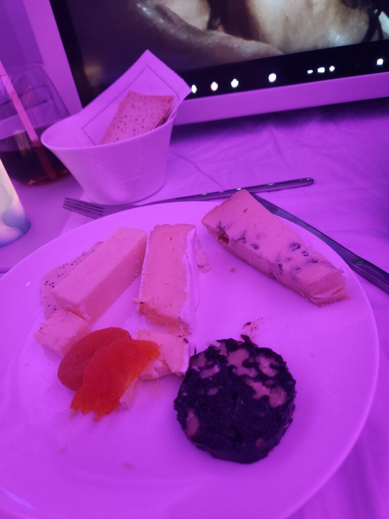 Fiji Airways Business Class Food Review - Melbourne to Nadi, Fiji - Fiji Airways business class Cheese plate October 2025 Fiji Airways business class