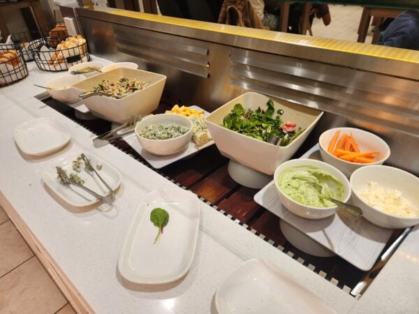 Airport Lounge Reviews - Japan Airlines Sakura Lounge Marhaba Lounge Melbourne Salad buffet