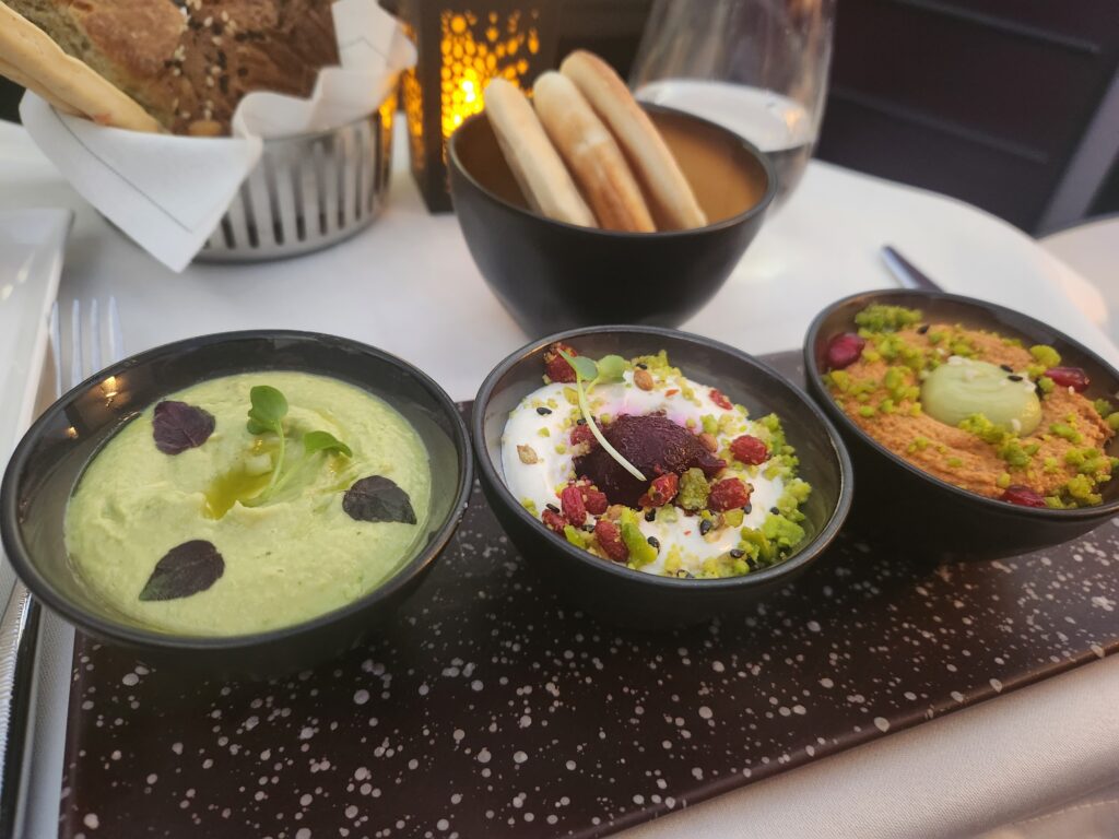 Mezze plate Qatar business class
