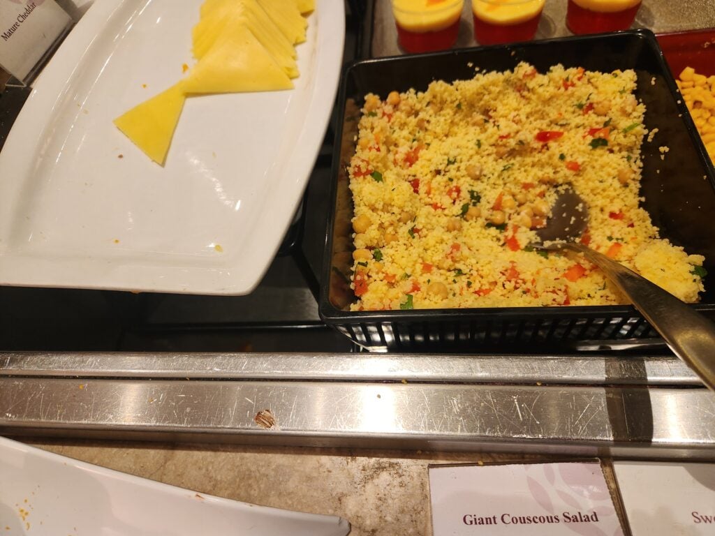 Plaza Premium Lounge London Heathrow T2 Food and Nutrition Review - Plaza Premium Lounge London Heathrow T2 Food Cheese and cous cous salad