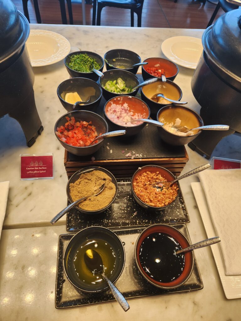 Qatar Al Mourjan Business Lounge Doha Food and Nutrition Review - Qatar Al Mourjan Business Lounge Doha Food Toppings