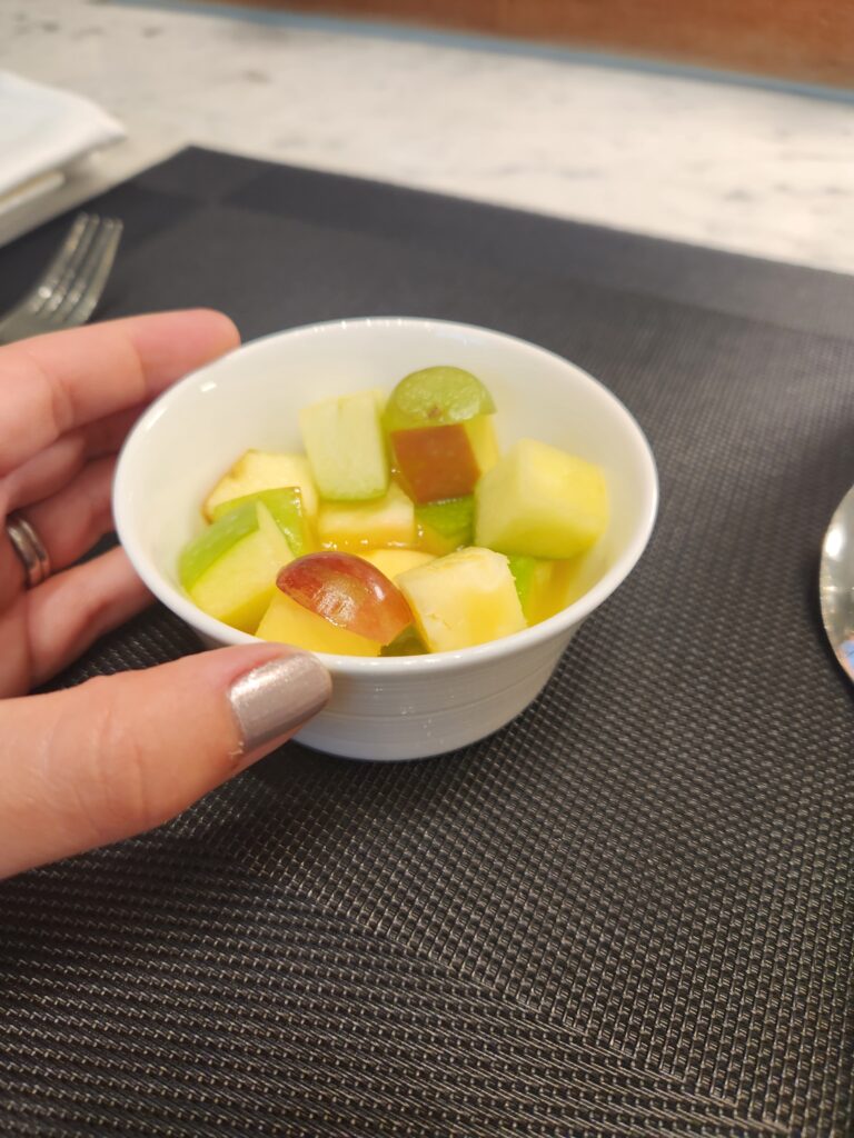 Qatar Al Mourjan Business Lounge Doha Food and Nutrition Review - Qatar Al Mourjan Business Lounge Doha Food Fruit salad
