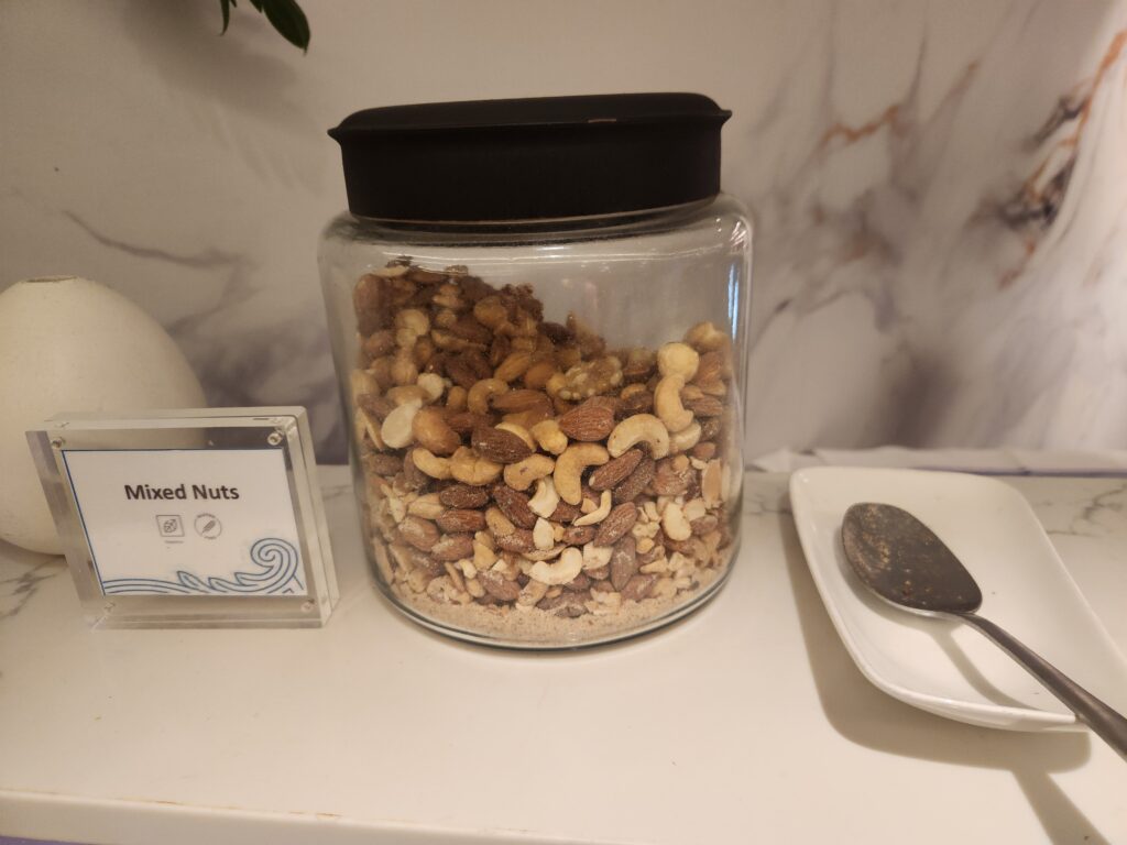 Amex Centurion Lounge Sydney Food and Nutrition Review - Amex Centurion Lounge Sydney Food Mixed nuts Amex Centurion Lounge Sydney food