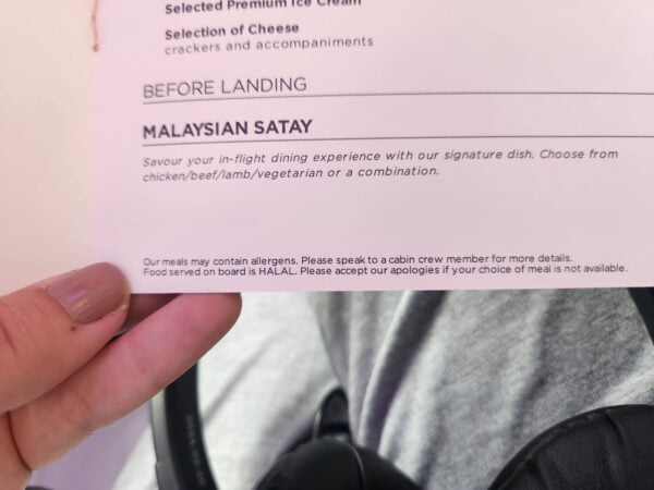 allergy alery malaysia airlines business class