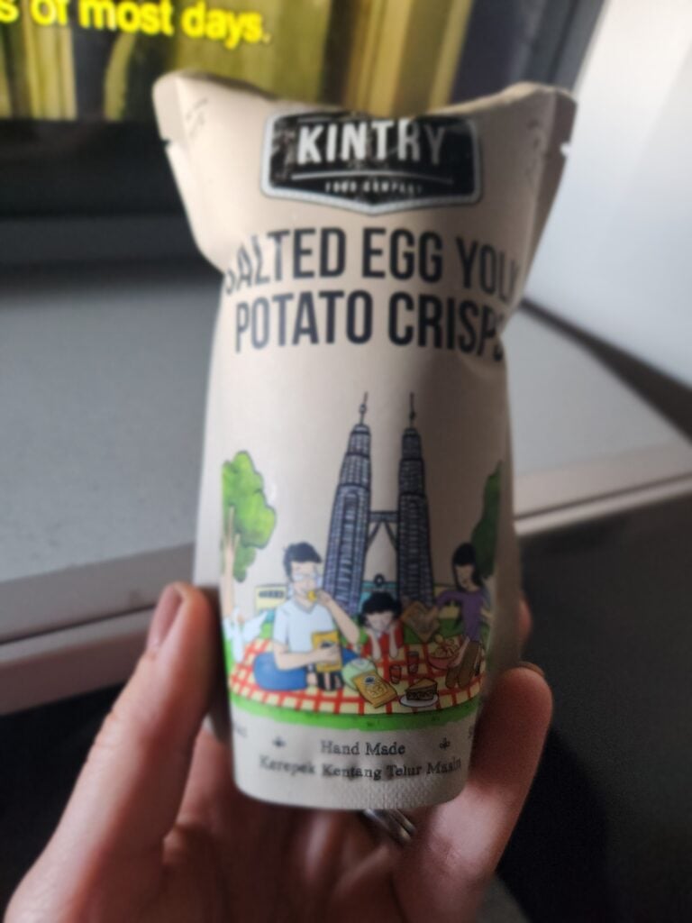Malaysia Airlines Business Class Food Review - Melbourne to Kuala Lumpur, Malaysia - Malaysia Airlines Business Class Food egg potato crisps