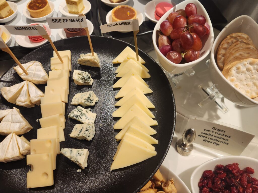 Cheese board Emirates Lounge Singapore food