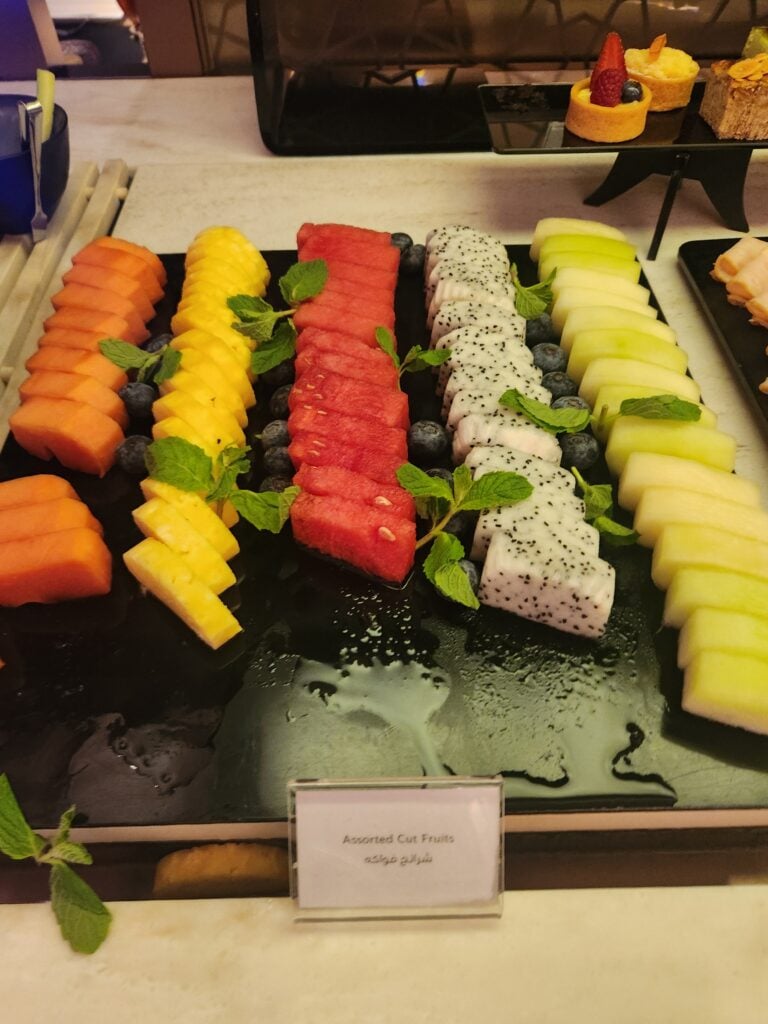 Sliced fruit Qatar Lounge Singapore