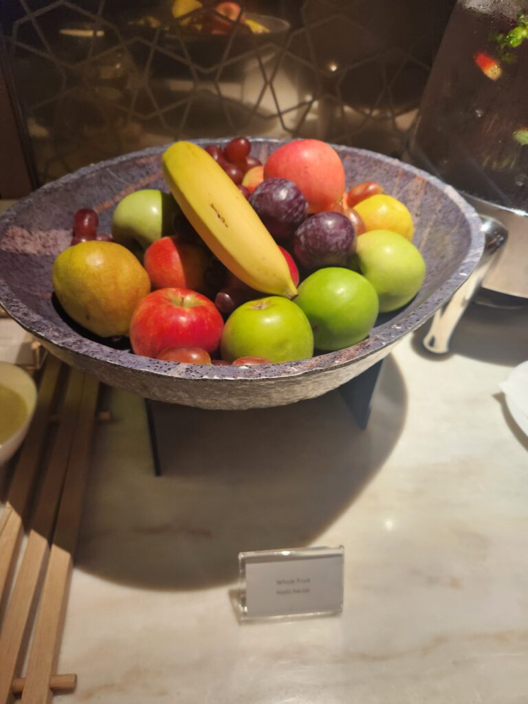 Bowl of fruit Qatar Lounge Singapore
