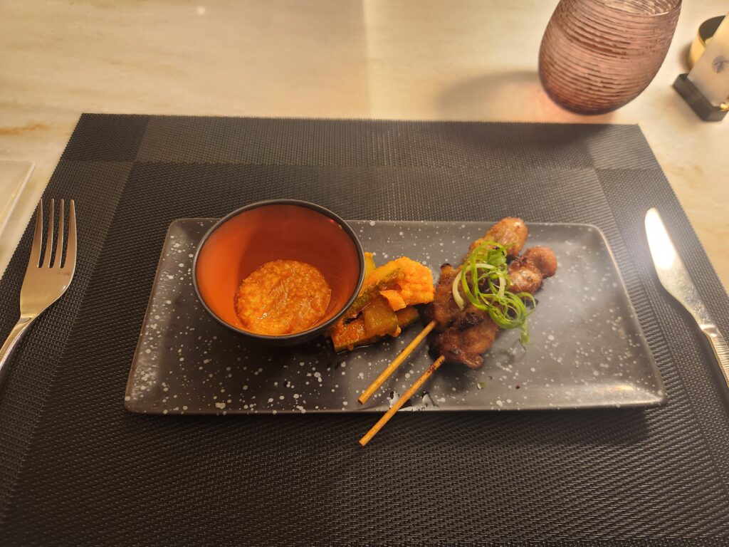 Satay skewers from menu Qatar Lounge Singapore