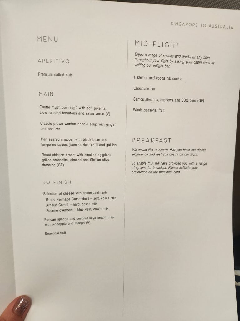 Qantas Business Class Food Review - Singapore to Brisbane - Qantas Business Class Food Singapore to Brisbane Qantas business class food Singapore to Brisbane