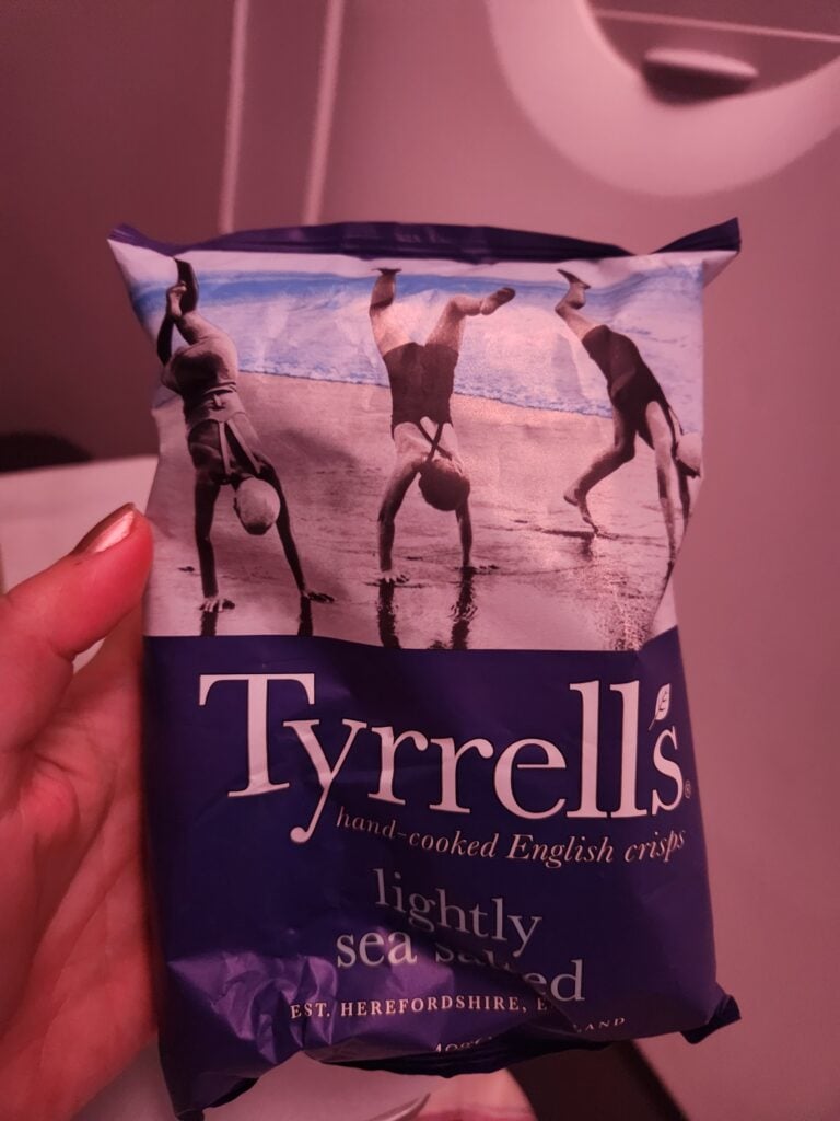 British Airways Business Class Food Review - Johannesburg to London (Heathrow) - British Airways Business Class food Crisps (chips)