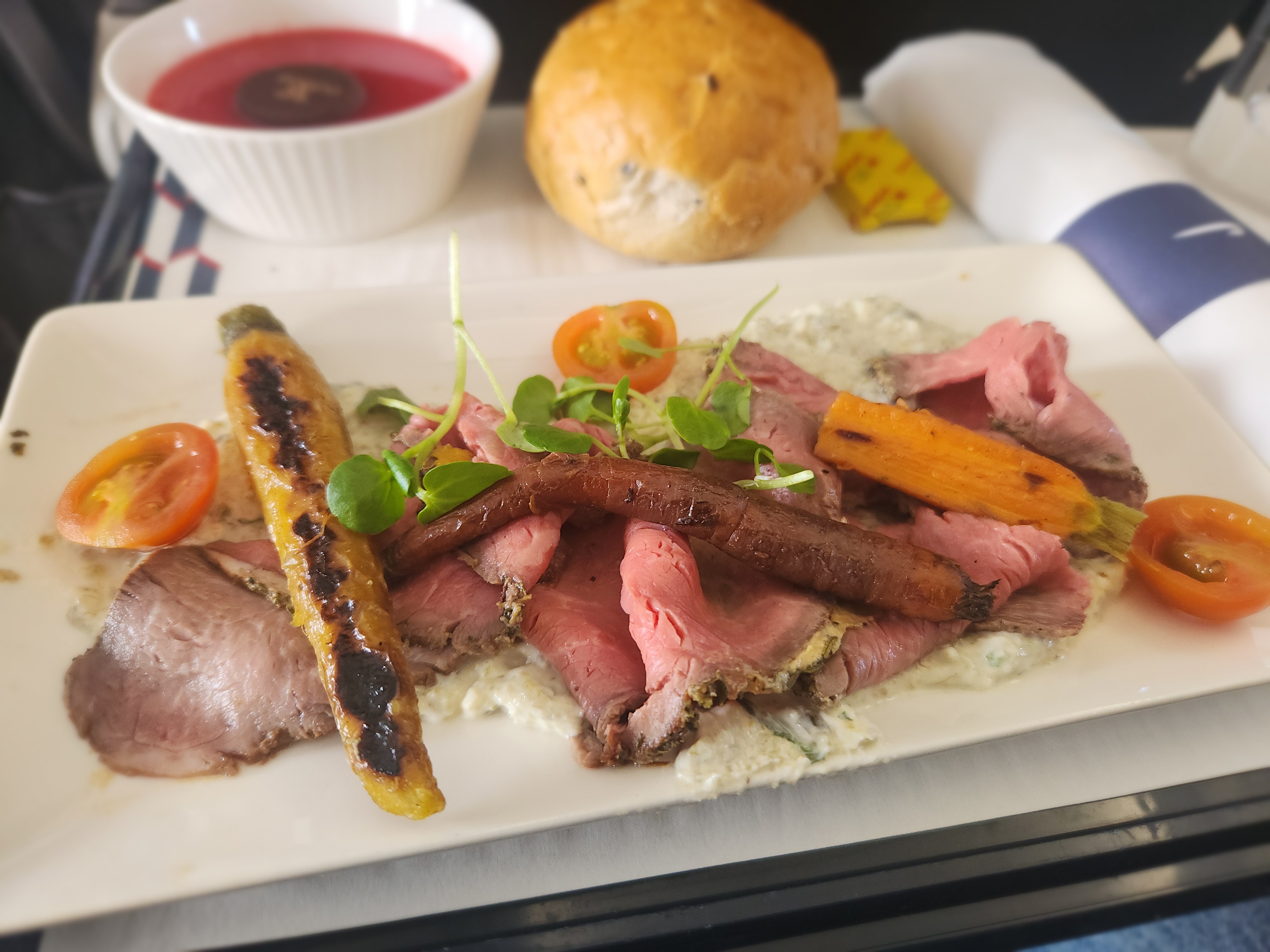Roast beef salad British Airways Club Europe
