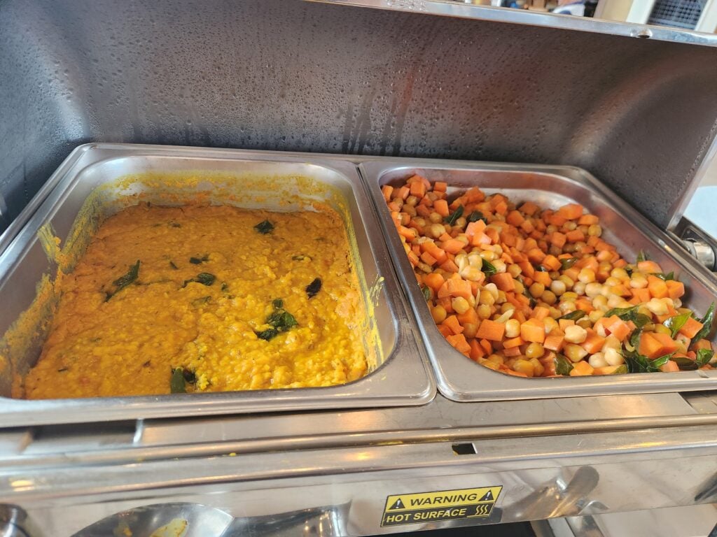 Dahl, and carrots and chickpeas