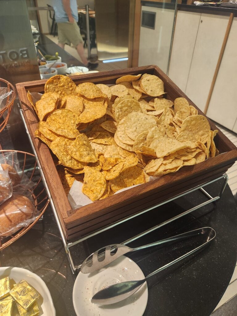 British Airways Lounge Food and Nutrition Review - Johannesburg, South Africa - British Airways Lounge food Corn chips