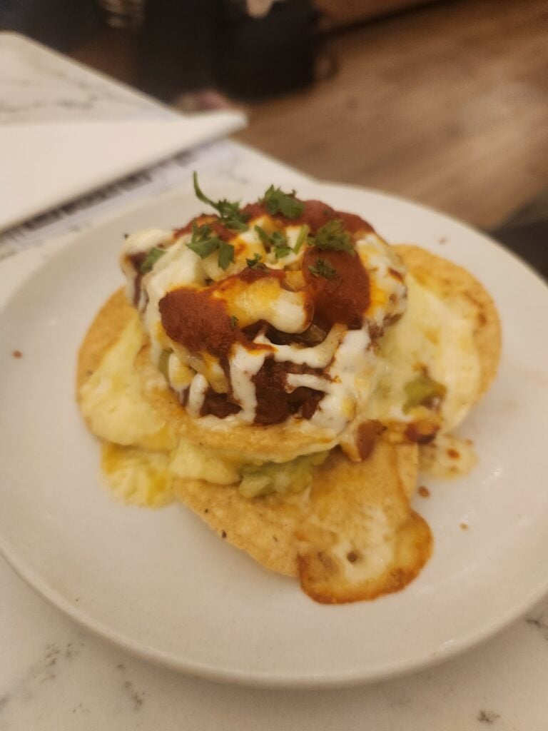 British Airways Lounge Food and Nutrition Review - Johannesburg, South Africa - British Airways Lounge food Beef nachos from a la carte menu british Airways lounge johannesburg