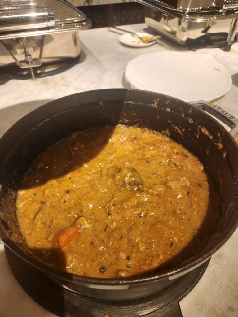 Qantas London Lounge Food and Nutrition Review - Qantas London Lounge Food Normandy pork casserole in the qantas london lounge