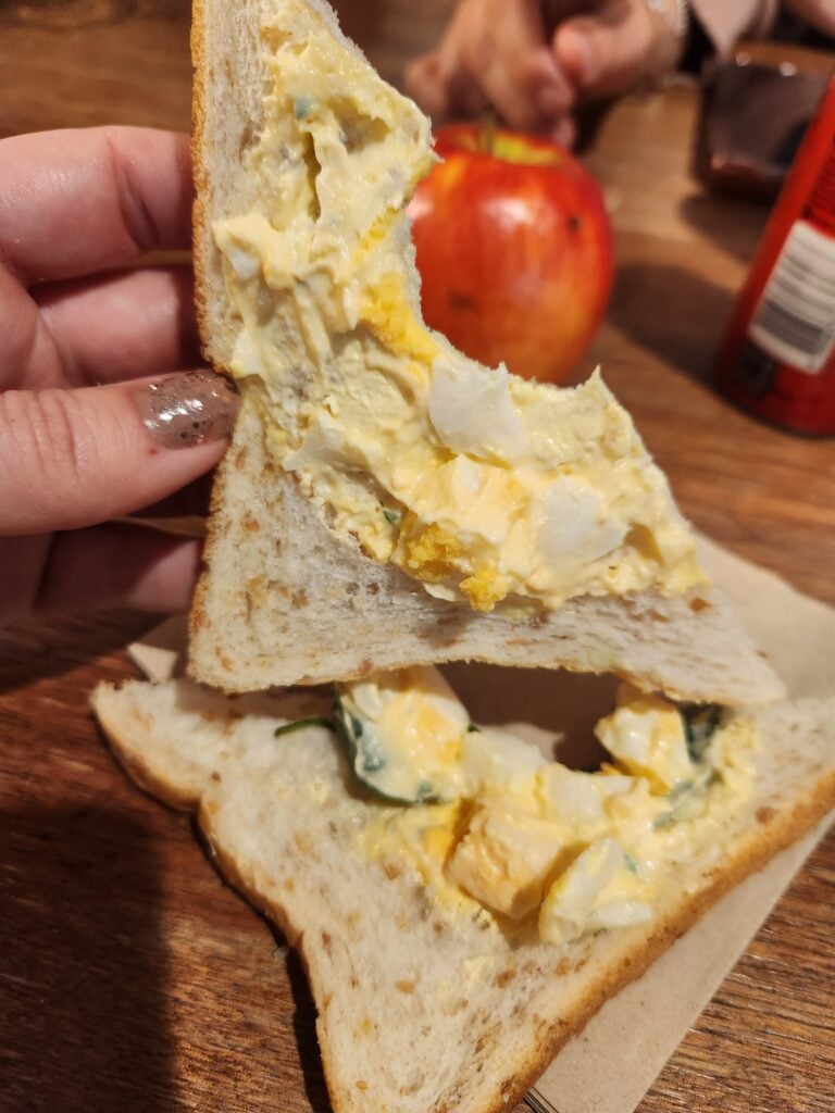 egg sandwich temporary qantas hobart lounge